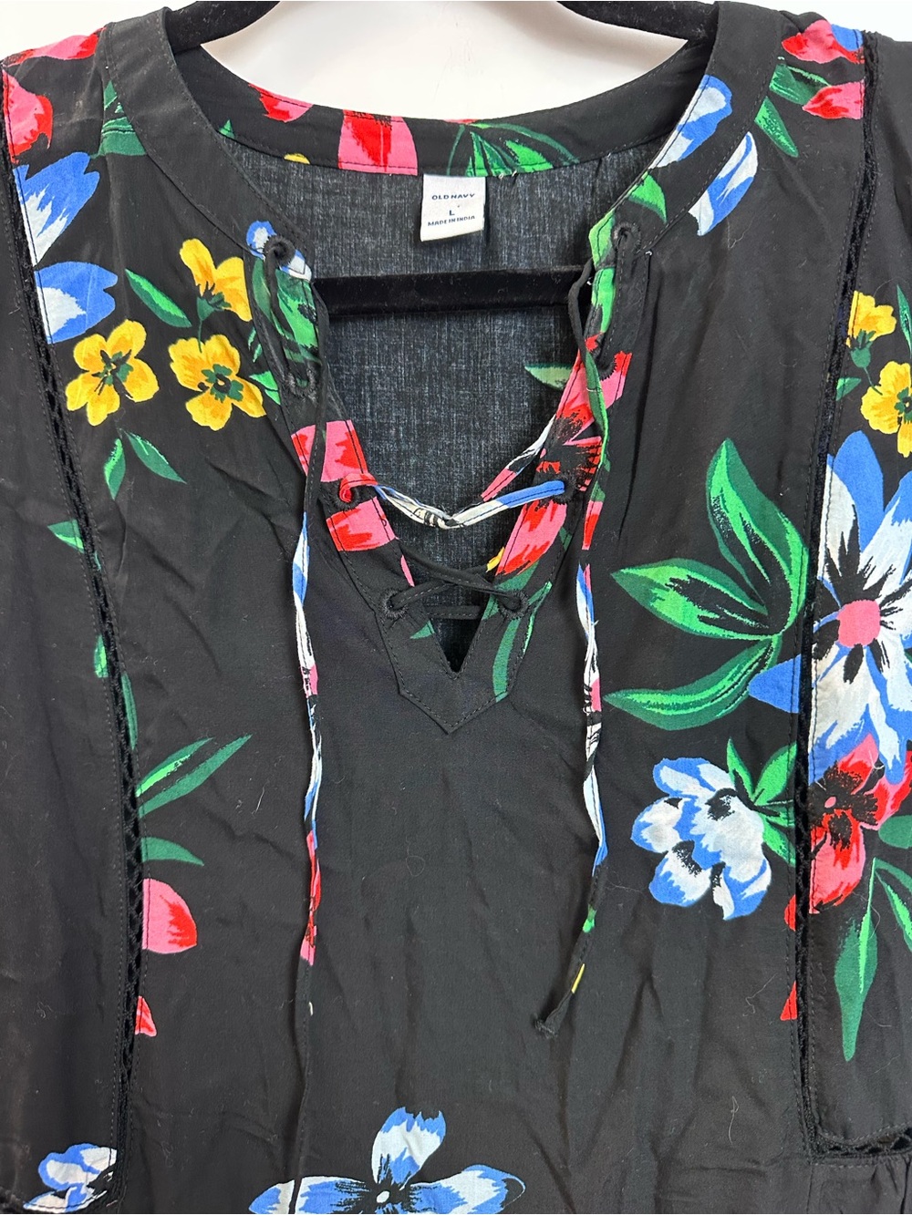 OLD NAVY Black Floral Sleeveless Dress - Picture 7 of 11